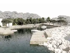 Il rendering con il progetto di riqualificazione del porticciolo di Duino