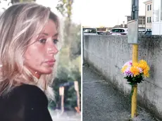 A sinistra Giuseppina Gherlani, a destra i fiori accanto al luogo dell’incidente (foto Bonaventura)