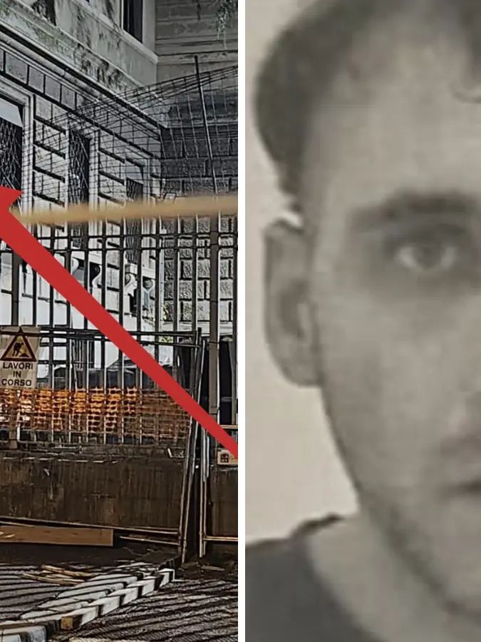 A sinistra il punto del cantiere da cui è passato il detenuto: ha scavalcato questa rete che separa il carcere da via Coroneo. La rete infatti è piegata. (Foto Lasorte). A destra Khan Nasir