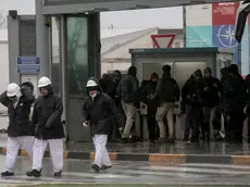 Operai a Panzano. Foto Bonaventura