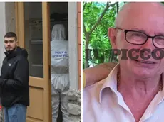 A sinistra il sopralluogo della Scientifica venerdì mattina (foto Bruni), a destra la vittima in una foto