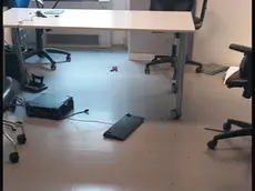 I danni causati all’interno della struttura durante uno dei recenti blitz