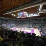 Il PalaRubini pieno di tifosi in occasione della Supercoppa femminile di volley (Silvano)