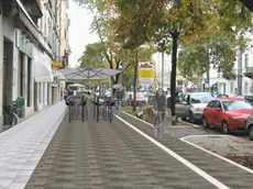 Un rendering di come sarà corso Italia da via Pitteri verso piazzale Martiri della Libertà con gli stessi materiali del primo lotto