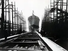 Il varo della Kaiser Franz Joseph dal cantiere di Monfalcone nel 1911