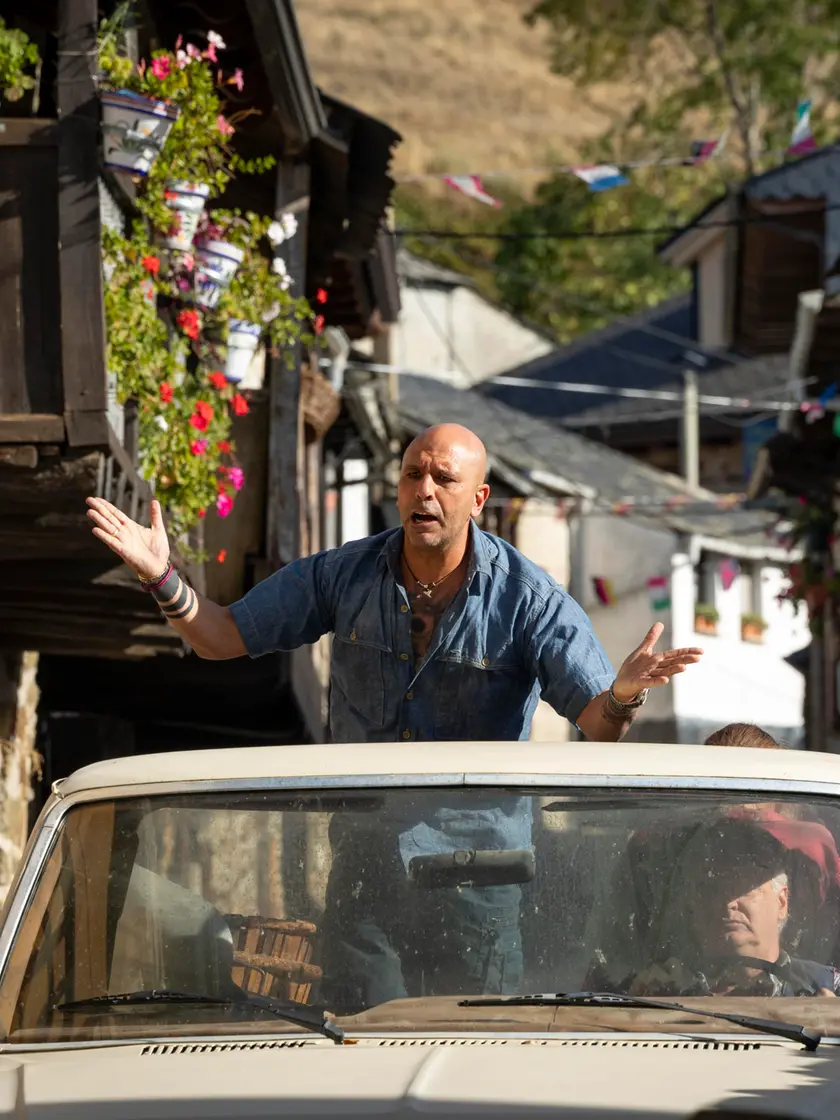 Checco Zalone sul set di "Buen camino"