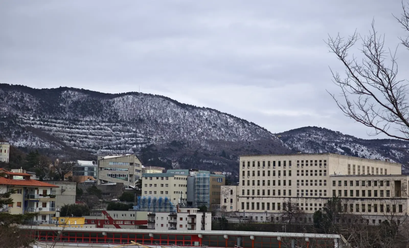 La neve sul Carso mercoledì mattina