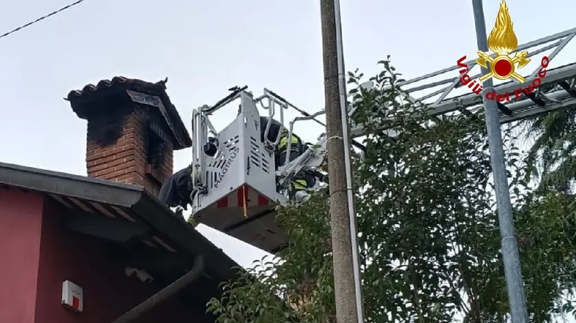 L'intervento dei vigili del fuoco a Gradisca