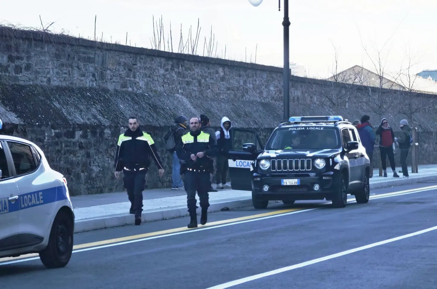 La polizia locale sul posto (Lasorte)