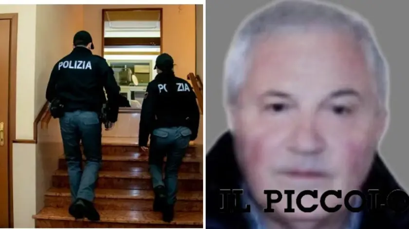 A sinistra le forze dell'ordine sul luogo del delitto in vicolo Desenibus. A destra Paolo Utili, 70 anni