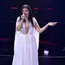 Elisa con l’abito Valentino indossato nel 2022 al Festival di Sanremo (foto Ansa)