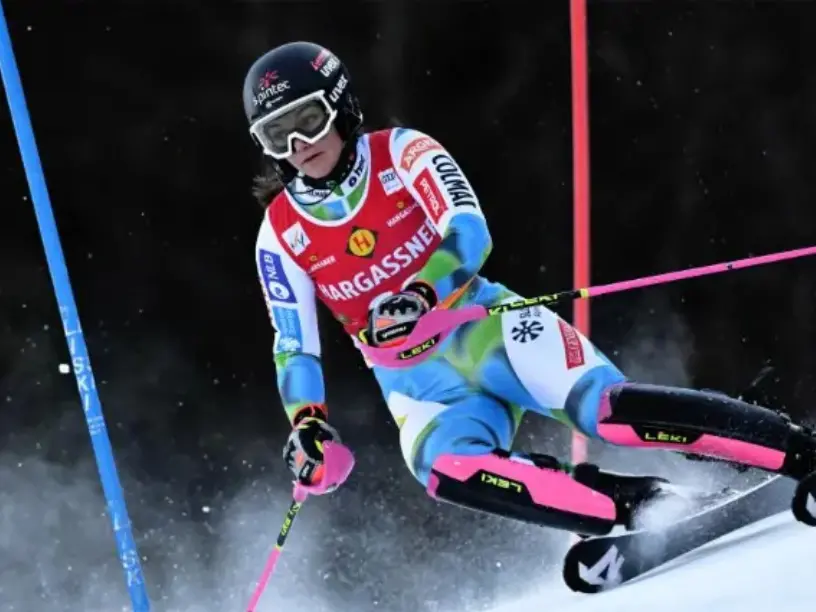 Caterina Sinigoi in azione in CdM a Kranjska Gora