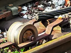 La fune trainante, rimasta spezzata a seguito del danno riportato durante la Barcolana