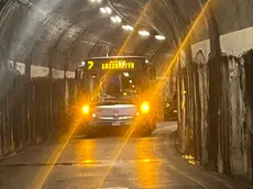 Il bus della linea 7 in avaria