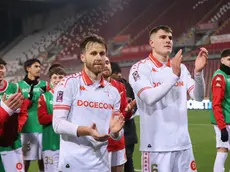 Cristian D’Urso e Noa Kljajic al termine del match con il Lumezzane (Lasorte)