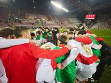 La Triestina festeggia la vittoria al Rocco contro il Lumezzane