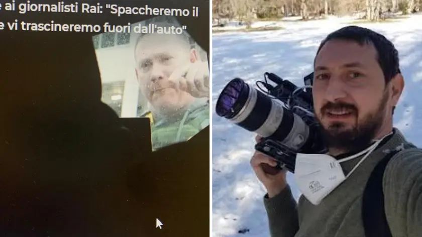 A sinistra un frame tratto dal programma Rai “In mezz’ora”, a destra Daniele Babbo