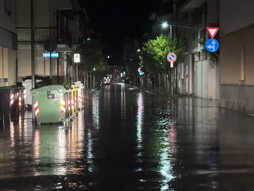 Il centro storico di Grado allagato
