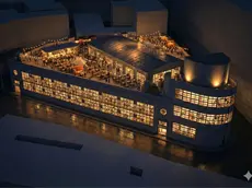 Un rendering del progetto messo a punto per il rilancio del Mercato coperto