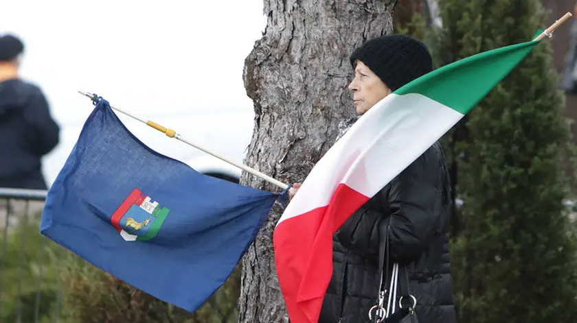 Una passata commemorazione alla Foiba di Basovizza (foto archivio Lasorte)