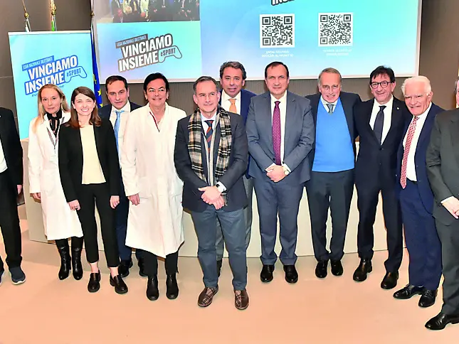 La presentazione del progetto con il presidente nazionale della Lnd, Giancarlo Abete (foto Petrussi)