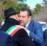 Matteo Salvini e Roberto Dipiazza martedì mattina alla Foiba di Basovizza (foto Massimo Silvano)