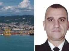 A sinistra una veduta del Porto di Trieste, a destra il capitano di fregata Gianluca Civitarese