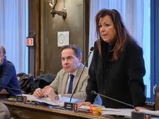 Angela Brandi al microfono in Aula (Silvano)