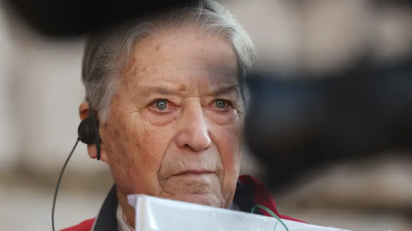 Claudio Sterpin l'11 dicembre 2025 al sit-in in Tribunale per ricordare Liliana Resinovich. Foto Lasorte