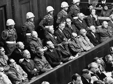 Imputati in aula durante il processo di Norimberga