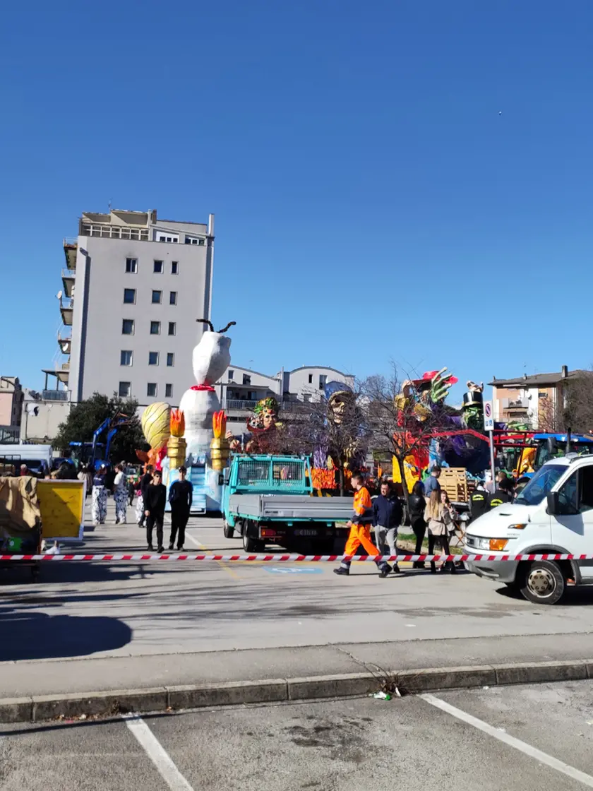 Nella foto di Katia Bonaventura, il park ex Gaslini, martedì usato come zona “logistica” per il Carnevale