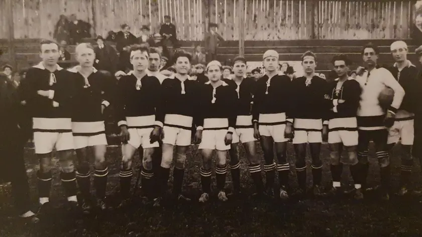 Alcuni giocatori dell’Itala Gradisca nel 1924