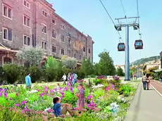 Il rendering della cabinovia di Trieste