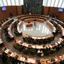 Una veduta dall’alto dell’interno del Parlamento sloveno