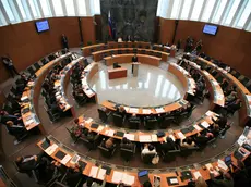 Una veduta dall’alto dell’interno del Parlamento sloveno