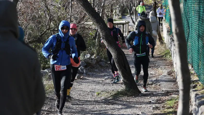 La Corsa della Bora lungo il sentiero Rilke nel territorio di Duino Aurisina: la natura e i suoi percorsi rientrano nel progetto del Gect Foto Andrea Lasorte
