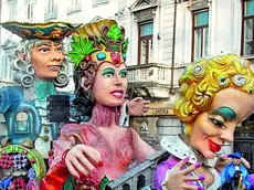 Il carro allegorico di Treppo Grande durante la sfilata a Gorizia (foto Bonaventura)