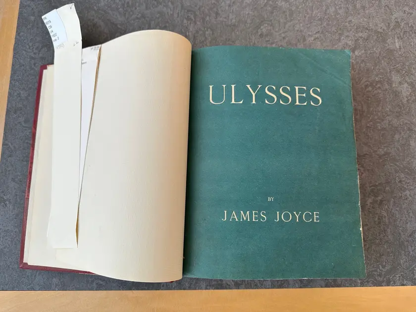 La prima pagina della copia 372 della prima edizione dell'Ulisse di Joyce