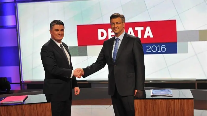 Il presidente Milanović (a sinistra) e Plenković in una foto d’archivio
