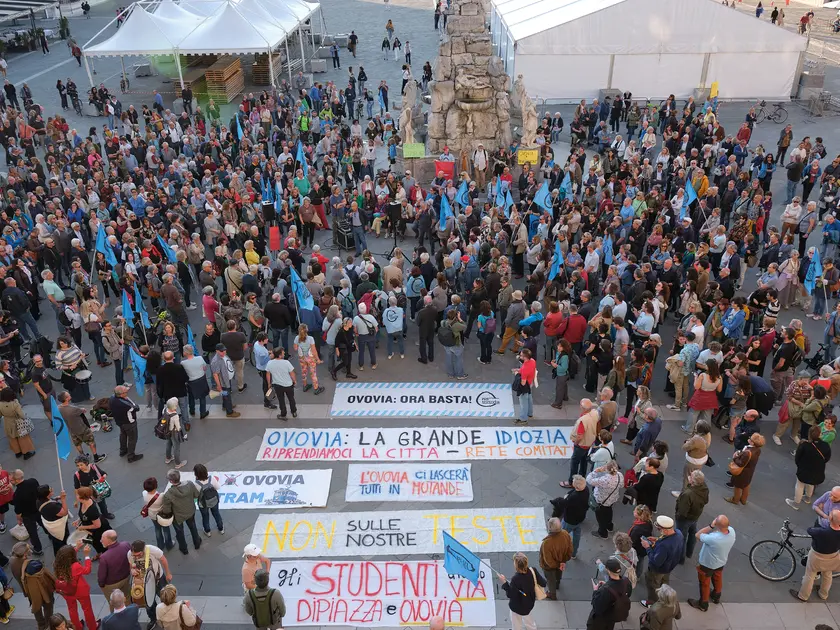 Una protesta dei No Ovovia (Silvano)
