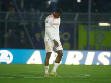 Uno sconsolato Daniel Okolo (foto Mariani / Lasorte)