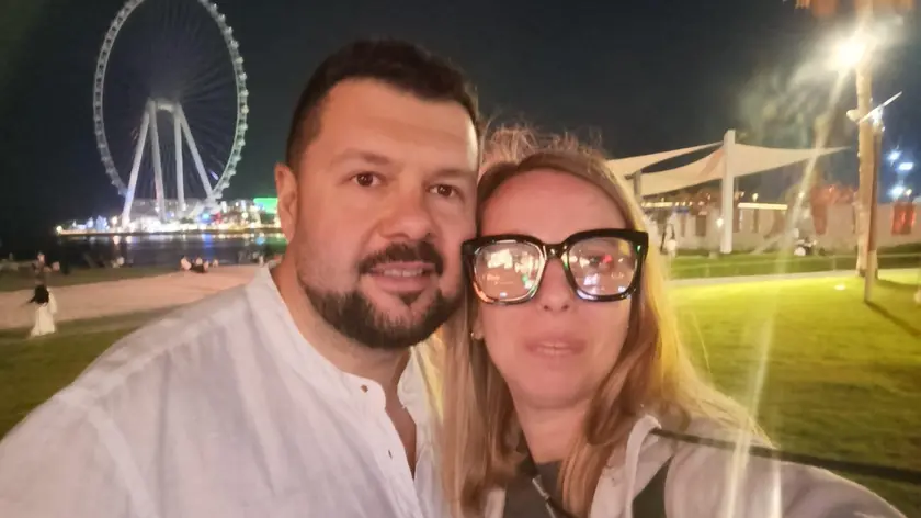 Fabio Broili con la moglie