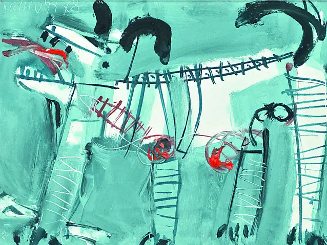 Cesare Mocchiutti, Cane, 1978, olio su tela