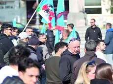 Il sit-in dei vigili del fuoco a Gorizia (foto Tibaldi)