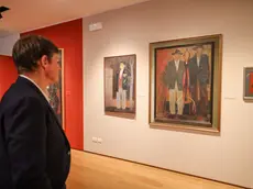 L’apertura alla Carigo della mostra dedicata a Mocchiutti (foto Tibaldi)