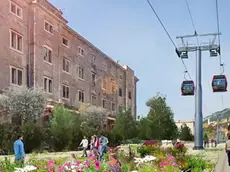 Il rendering della cabinovia di Trieste