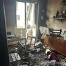 La cucina devastata dalle fiamme