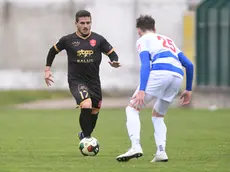 Il centrocampista Ilario Iotti con la maglia della Triestina nella stagione 21-22 (foto archivio Lasorte)