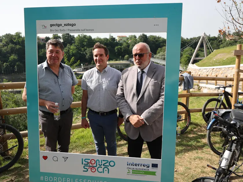 I tre sindaci Turk (Šempeter), Turel, (Nova gorica) e Ziberna (Gorizia)