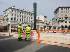 Il cantiere di piazza Goldoni (fotoservizio Andrea Lasorte)
